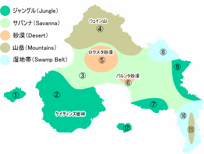 ハフマン島地形分布図